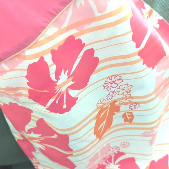 Pink & White Floral Reversible Halter Tie Mini Dress - Picture 2 of 5